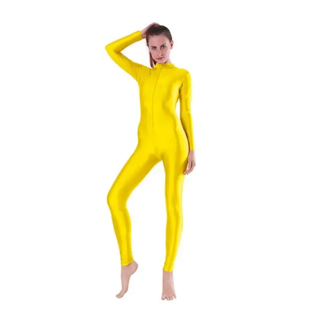 Ensnovo Body Intero A Collo Alto In Spandex – Manica Lunga, Cerniera Posteriore – 26 Colori, Taglie XS-3XL - 3