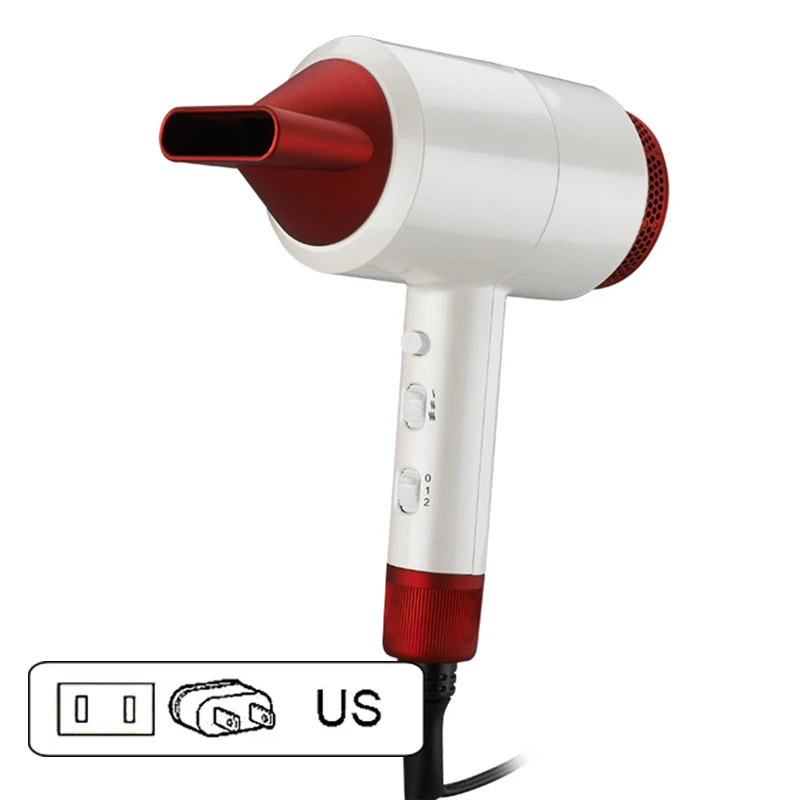 US Plug 1600W Отрицательный ионизирующий фен профессиональный фен из алюминиевого сплава мощный электрический фен ЕС вилка домашний молоток Фен - Цвет: US Plug 1600W