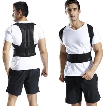 

Adjustable Black Back Posture Corrector Corrector Belt Support Unisex Shoulder Lumbar Spine Brace Support Belt Health Care