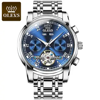 

New!OLEVS men's stainless steel luxury watch, fashion leisure mechanical watch, multi-functional waterproof luminous men's watch