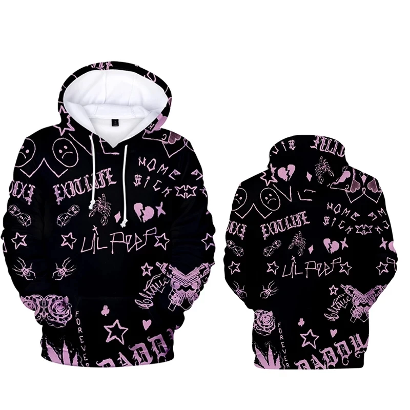 Толстовка Lil Peep R.I.P Мужская свитшот с 3D рисунком худи пуловер для мальчиков