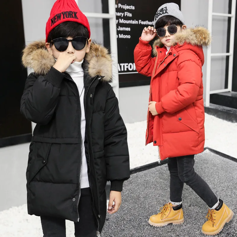 

BOY'S Big Boy Genuine Fur Collar down Cotton Hand Pat Thick Large Version of Loose-Fit Comfortable Warm Cotton-padded Clothes 67