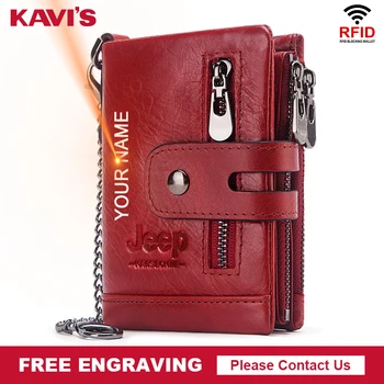 

Free Eangraving Fashion Women Wallets Genuine Leather Lady Female Hasp Double Zipper Design Coin Purse ID Card Holder Vallets