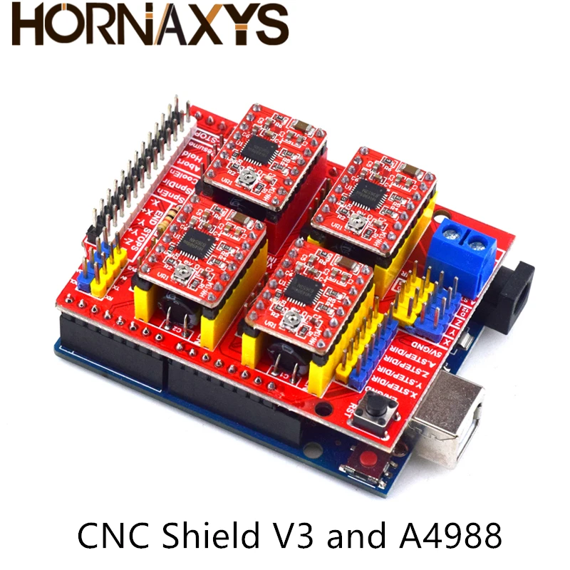 Новый ЧПУ Щит V4 щит v3 гравировальный станок/3D принтер/A4988 Плата расширения