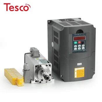 

4kw Air Cooled Spindle Motor CNC Spindle Motor 4pcs bearings + 220V/4KW Inverter + 1set ER20 Square Milling Machine Spindle