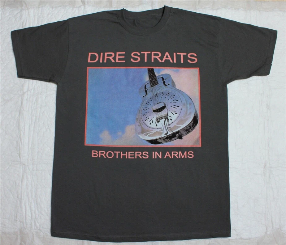 Dire Straits Brothers In Arms Mark Knopfler Rock Новая Серая футболка новая забавная