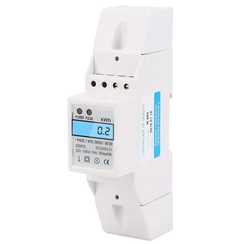 

New-Energy Meter DDM35L 10-40A LCD Digital Display Module Single Phase DIN-Rail Electronic Energy Power Meter Watt-Hour Meter