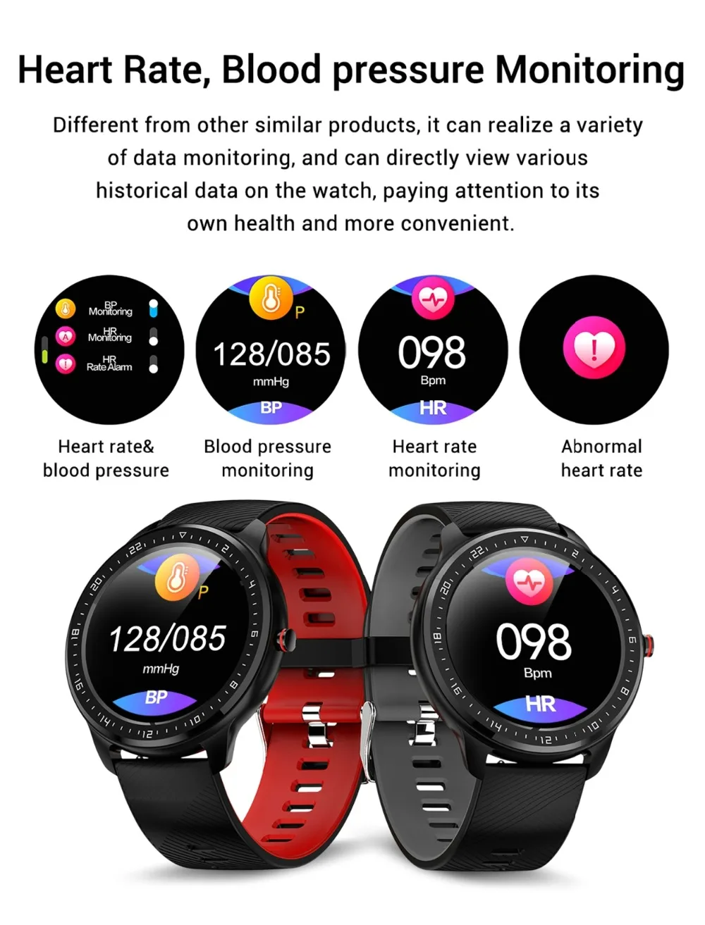 2020 New Smart Watch IP67 Waterproof Heart Rate Blood Pressure Monitoring LEMFO Smartwatch Fitness Tracker for Men Women Gift