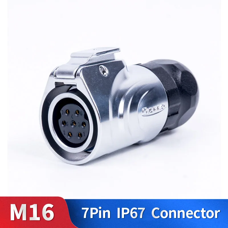 

M16 7 Pin Waterproof Connector Kit for Audio Vide Metal Shell Male and Female Industrial Outdoor Lighting Cable Plug and Socket