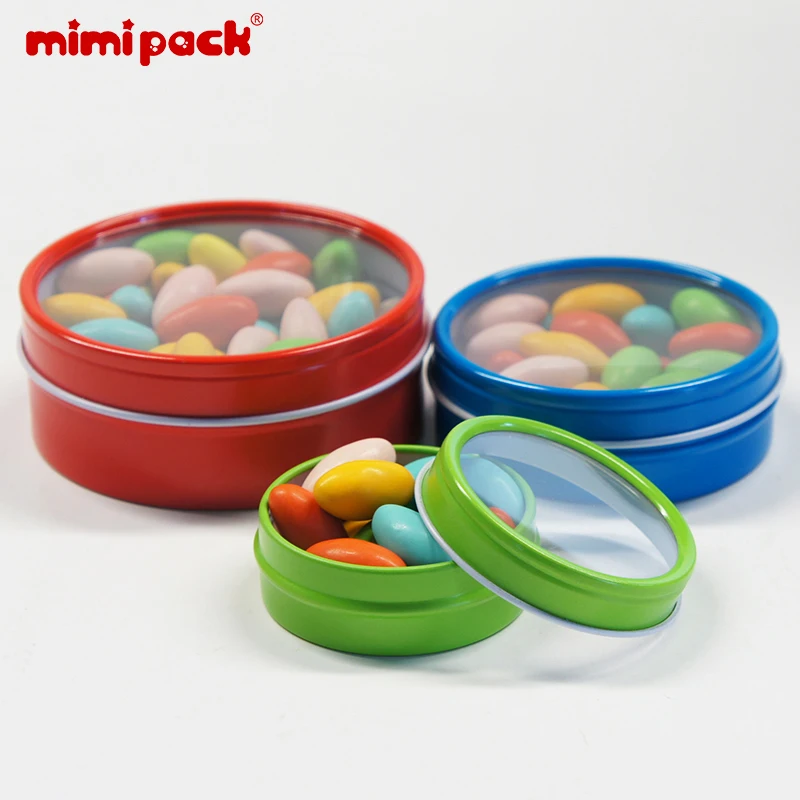 Mimipack неглубокие круглые прозрачные оконные банки с нескользящей верхней крышкой