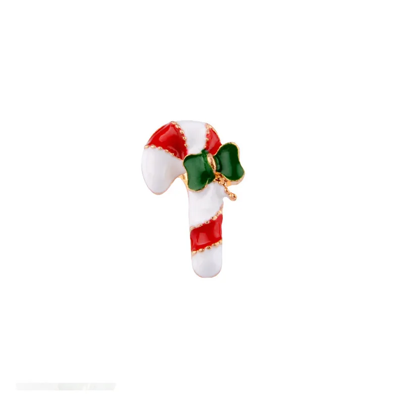 Donarsei 1 шт. рождественские серьги для женщин олень Снеговик Санта Клаус клип на серьги Колокольчик для елки Снежинка клипсы для ушей - Окраска металла: 1pc crutch