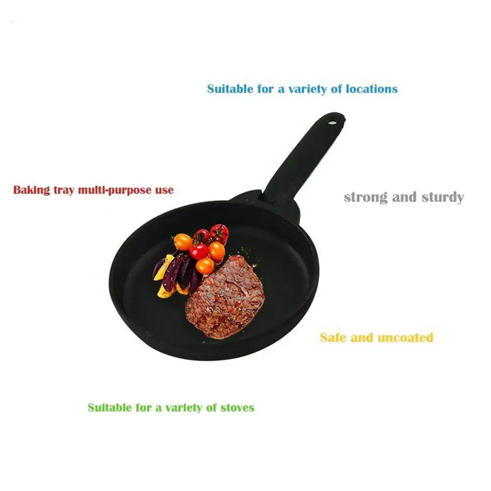 Литая железная сковорода для кемпинга, предварительно Ароматизированная Бытовая мини-антипригарная сковорода для приготовления пищи