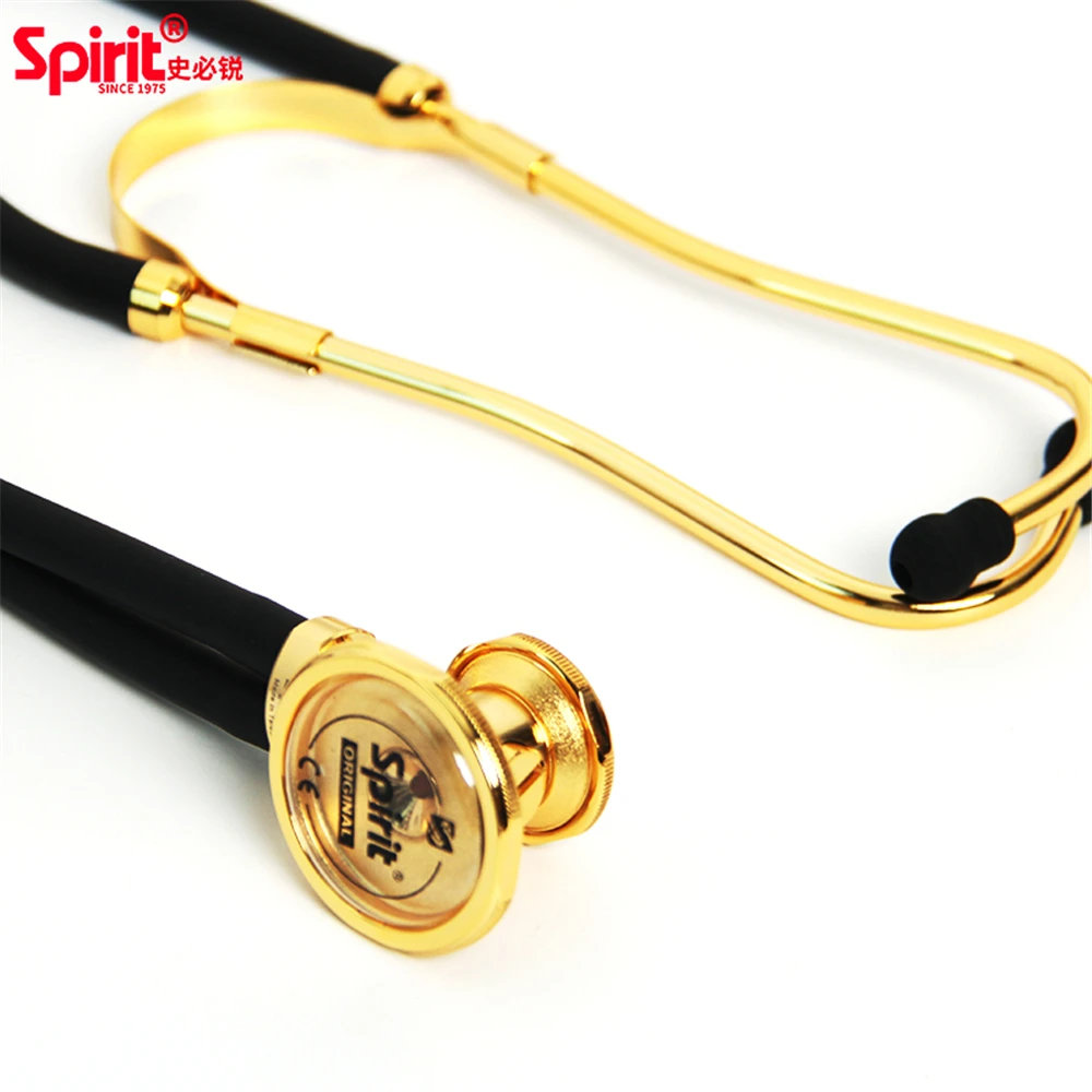  Spirit Cardiology Double-tube Multi-function Dual Head Professional Stethoscope Angle Alloy Listen 