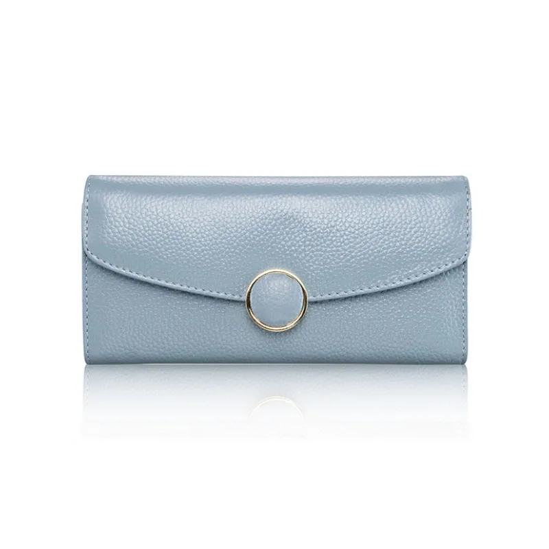 С фабрики, Новое поступление, длинный женский кошелек, высокая мода, корейский стиль, кошелек на молнии, Большая вместительная сумочка, красивая сумка для денег - Цвет: Light blue