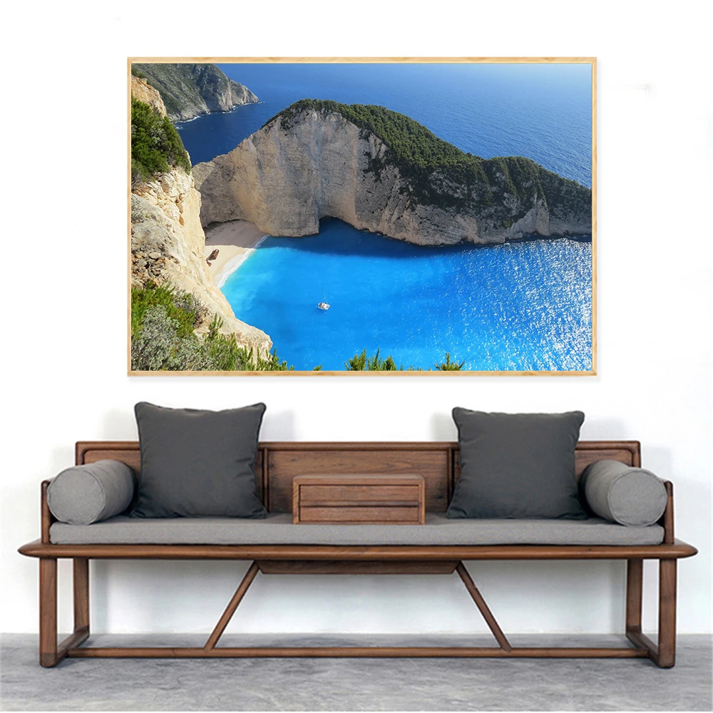 

Sunset Landscape Bay Seaside Nature Canvas Painting Large-size Posters and Prints Cuadros Beach Home Decoration Wall Art Picture