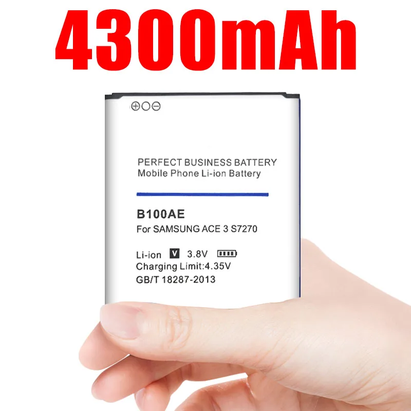 Аккумулятор B100AE 4300 мАч для Samsung Galaxy Ace 3 S7270 S7272 S7898 S7562C S7568i i699i s7262|Аккумуляторы