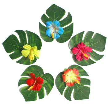 

Cloth Creative Environmental Beautiful Artifical Hibiscus Flowers Artificial Palm Leaves Simulation Leaves Flowers Birthday
