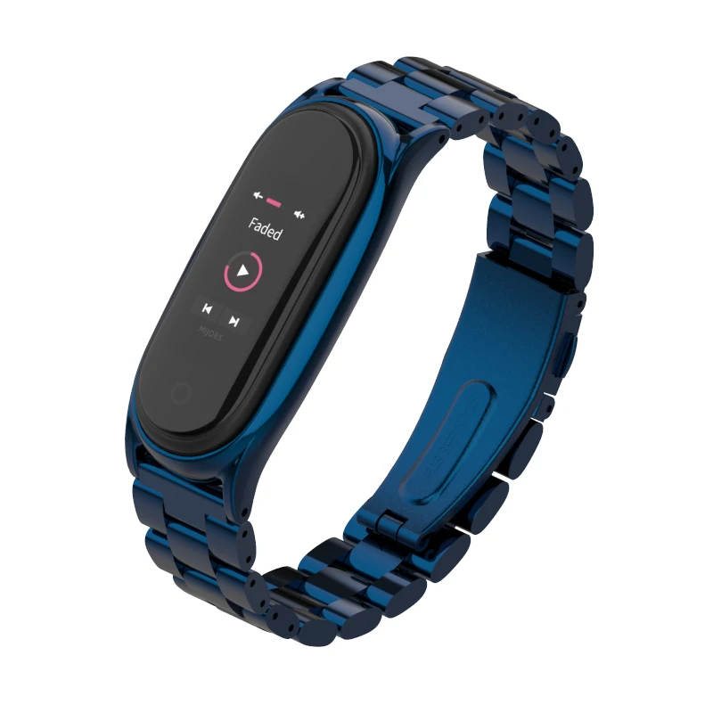 Mi Band 4 ремешка металлическая нержавеющая сталь для Xiao mi совместимый браслет band4