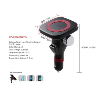 

Car Vehicle-mounted Qi Wireless Charger Magnetic Wireless Charging Set with A Magnetic Sticker for Android Fast Charge