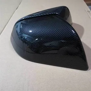 Image 3 - matte Carbon fiber back electroplate For Tesla Model 3 Sides Decoration Rearview Mirror Cap Cover accessories