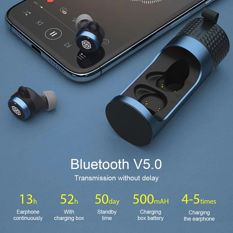 Earbuds Aptx Headset Bluetooth Earphone IPX5 Qualcomm-Chip Water-Proof CVC Noise Cancelling