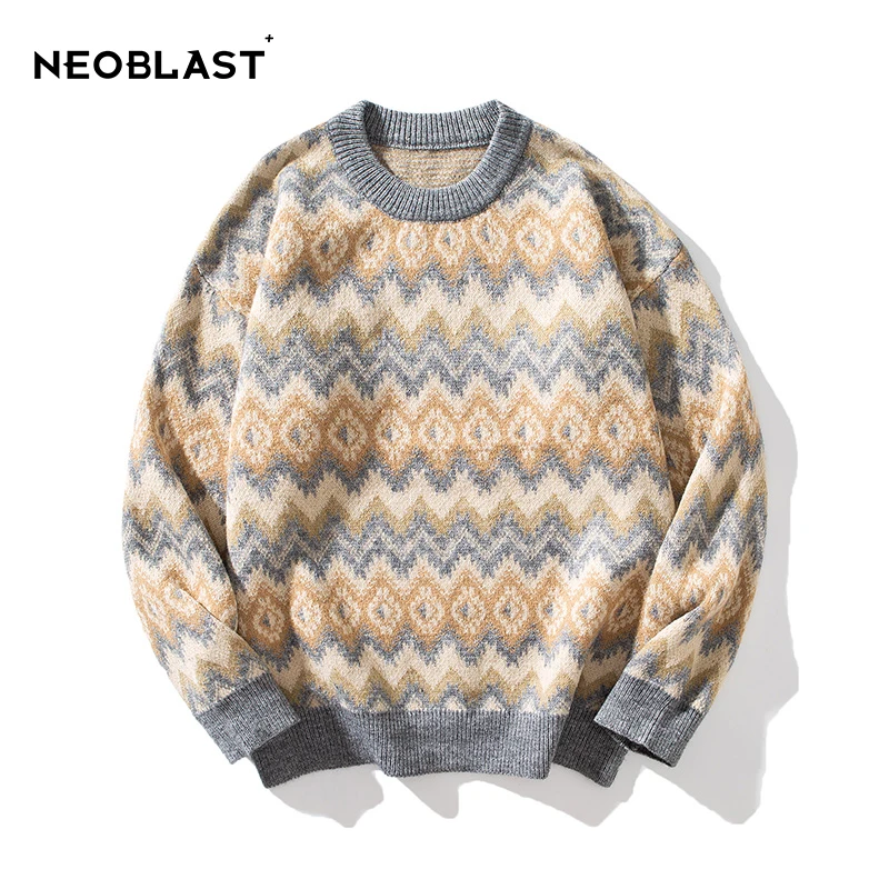 Bohemian Retro Sweater Oversize Pullover Exotic National Totem Long