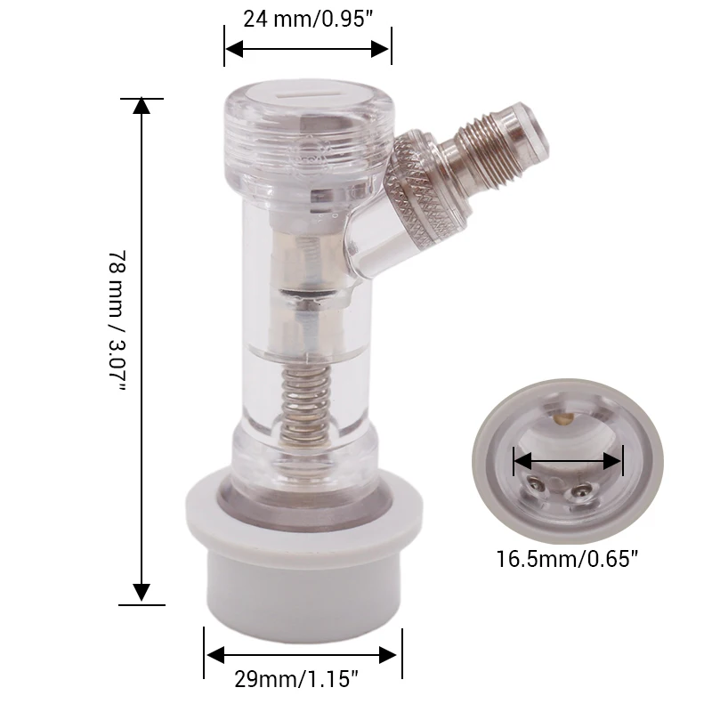 Ball Lock Disconnect with Check Valve Gas 1/4" MFL Thread Check Valve Disconnect Homebrew Beer Soda Kegging Parts beer brewing equipment homebrew fitting beer quick disconnect