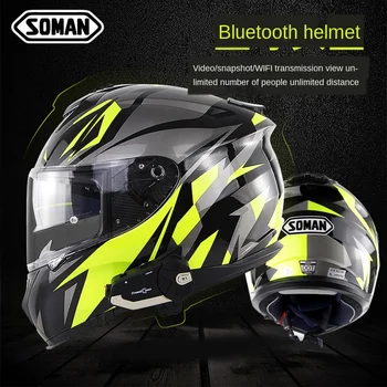 

motorcycle racing helmet Bluetooth WIFI camera recorder intercom helmet