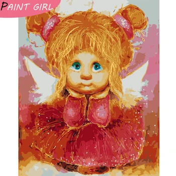 

Painting By Numbers Sunshine Angel Cartoon HandPainted Kits Drawing Canvas DIY Oil Pictures Landscape Home Decoration Gift VA