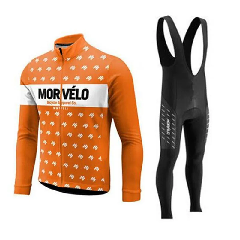 Pro Team MORVELO триатлон, Велоспорт одежда мужская с длинным рукавом Велоспорт Джерси Набор велосипед весна Майо Ropa Ciclismo hombre - Цвет: 4