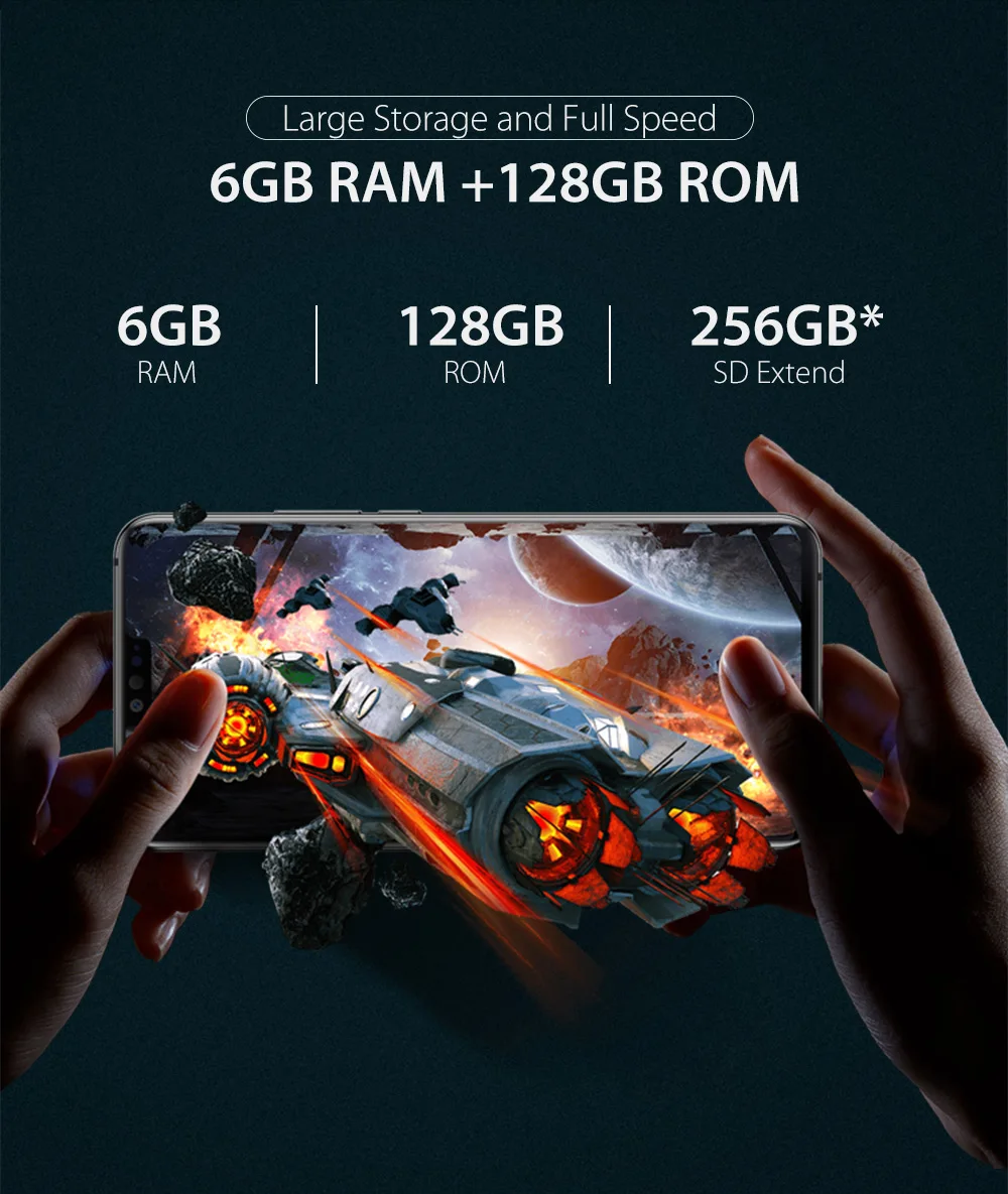 Ulefone T2 6,7 ''FHD+ экран, смартфон Helio P70, Android 9,0, 6 ГБ, 128 ГБ, 4200 мАч, отпечаток пальца, распознавание лица, NFC, двойной, 4G, мобильный телефон