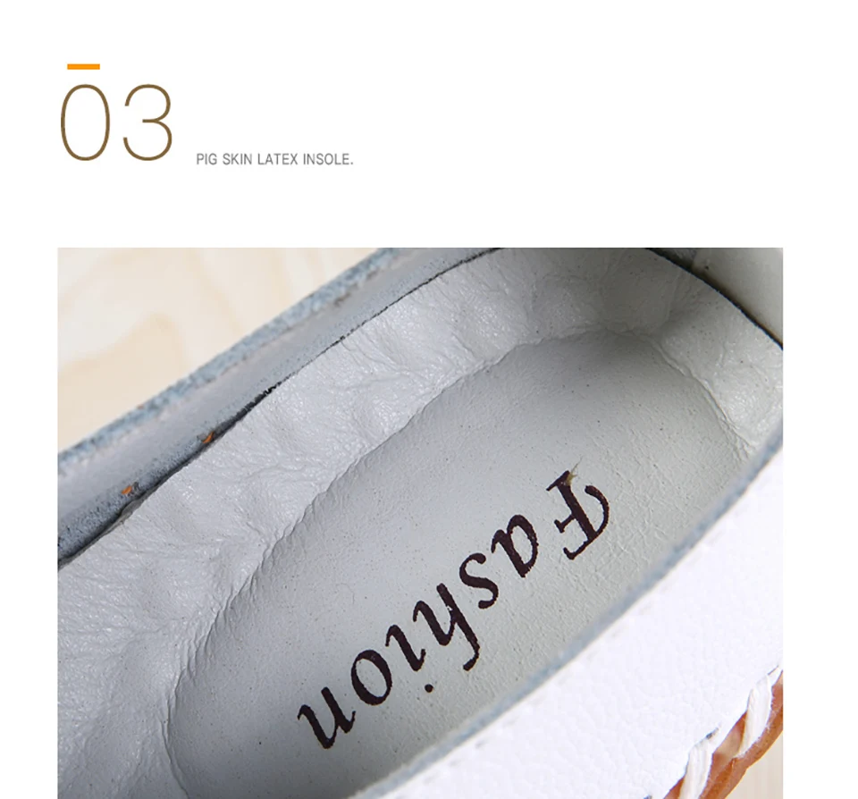 EOFK النساء الشقق أحذية من الجلد الحقيقي امرأة الأخفاف مريحة الدانتيل متابعة اليدوية الأبيض الصيف أحذية الباليه السيدات