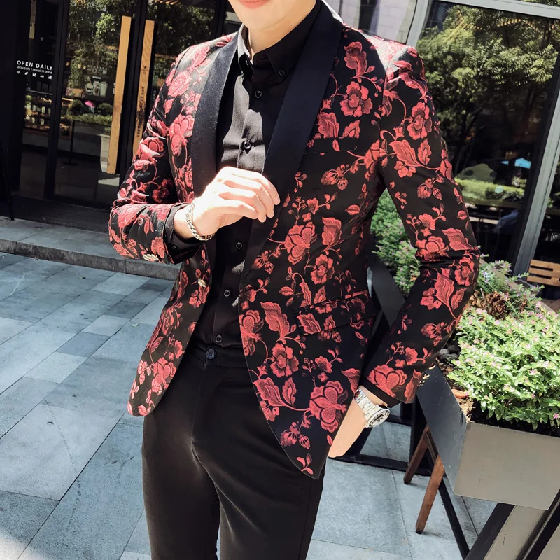 

British Style Men Blazer Quality Plus Size Red Blazer Men Autumn Winter New Groom Wedding Mens Blazer Jacket Slim Fit Tuxedo 60