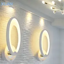 Минималистичный современный светодиодный настенный светильник с выключателем 10 Вт AC 85-260 В для лестницы, гостиной, спальни, прикроватный настенный светильник, белые круглые лампы