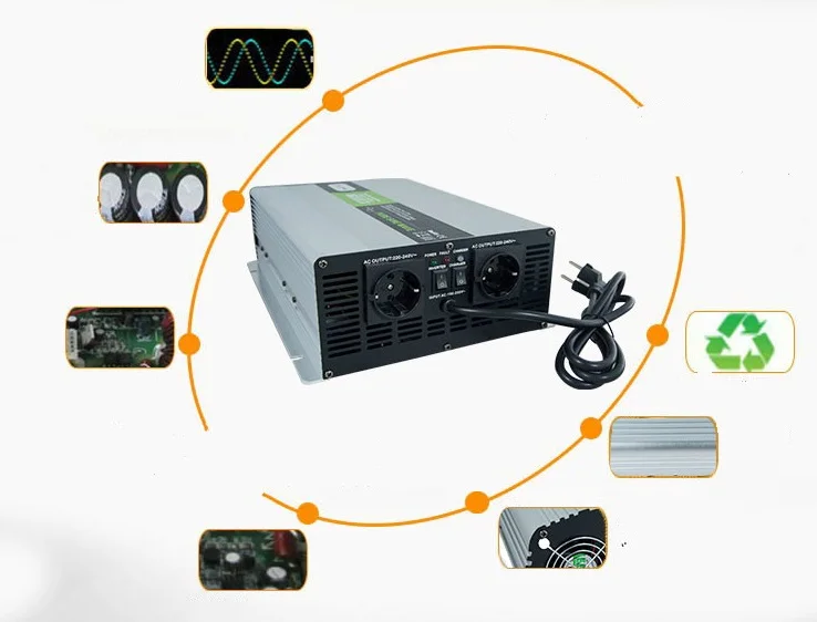 1500W 1.5KW  UPS solar inverter NPS1500 pure sine wave off grid 12V 24V DC to AC110V 220V with Charger 15A 50Hz 60Hz OEM factory