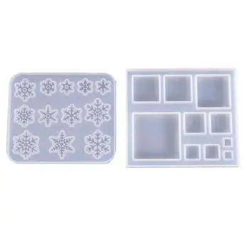 

1 Pc ilicone Molds Snowflake Square Jewelry Mold DIY Jewellery Making Accessories UV Resin Tool
