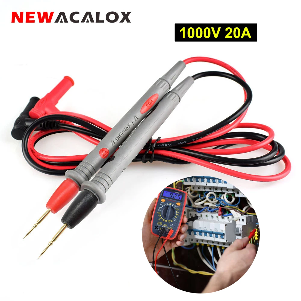 Gold-plated Multimeter Test Leads Measurement Silicone Rubber Wire 1000V 20A Kit 