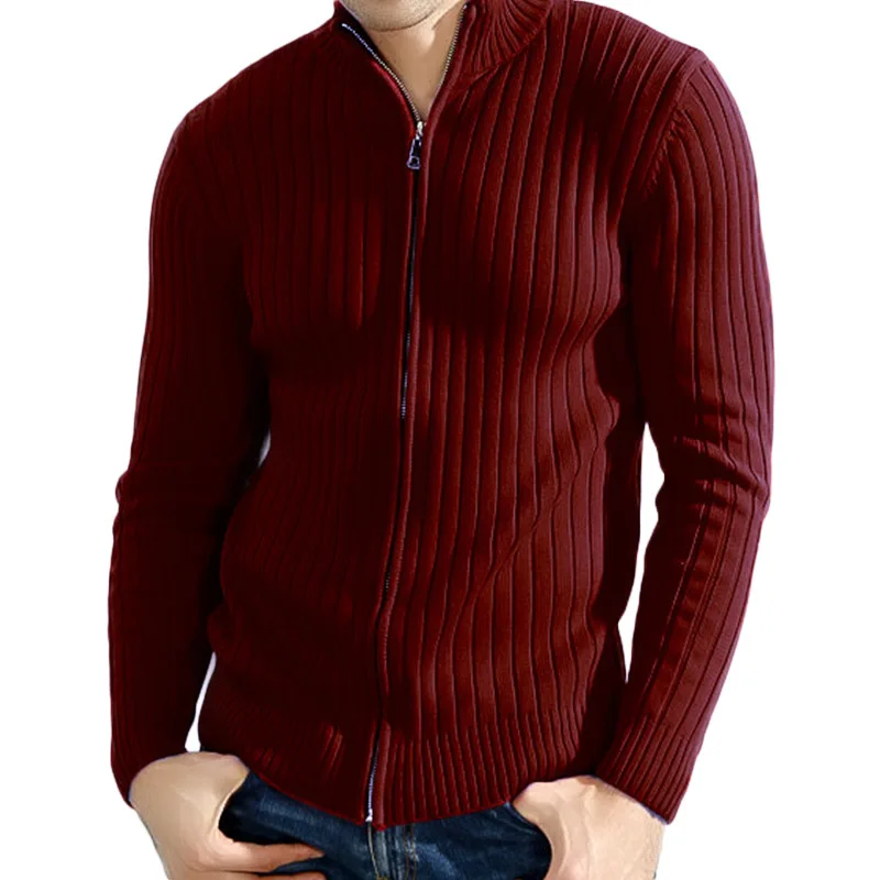 2019 an Plus size Knitted Sweaters Fashion Men Zipper Pullover Warm Cotton Man Casual Knitwear Size |