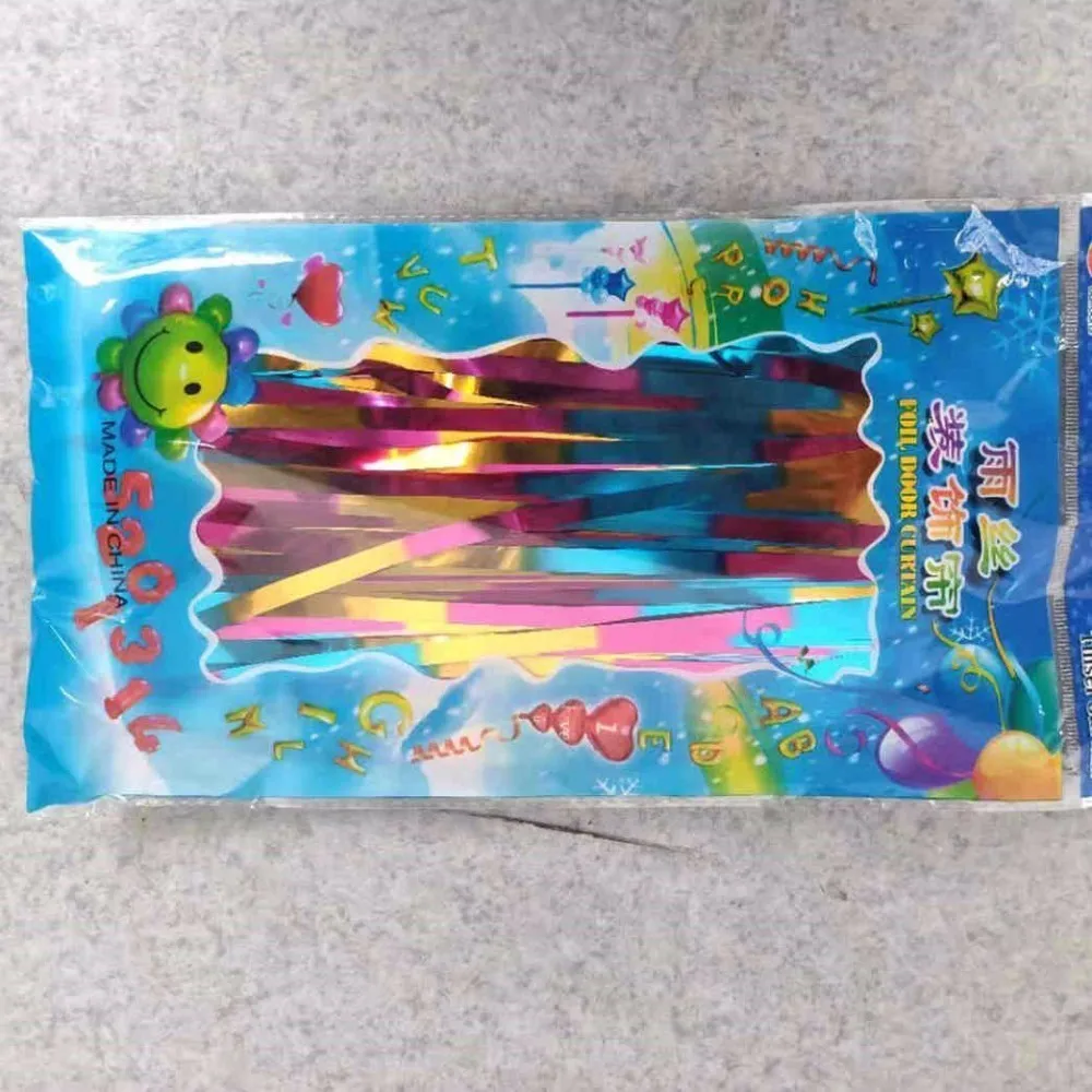 colorful 2 м полоса фольги занавес металлические вечерние приборы для декорации фон с блестками занавес s Свадебные украшения Декор для вечеринки в честь Дня Рождения - Color: colorful