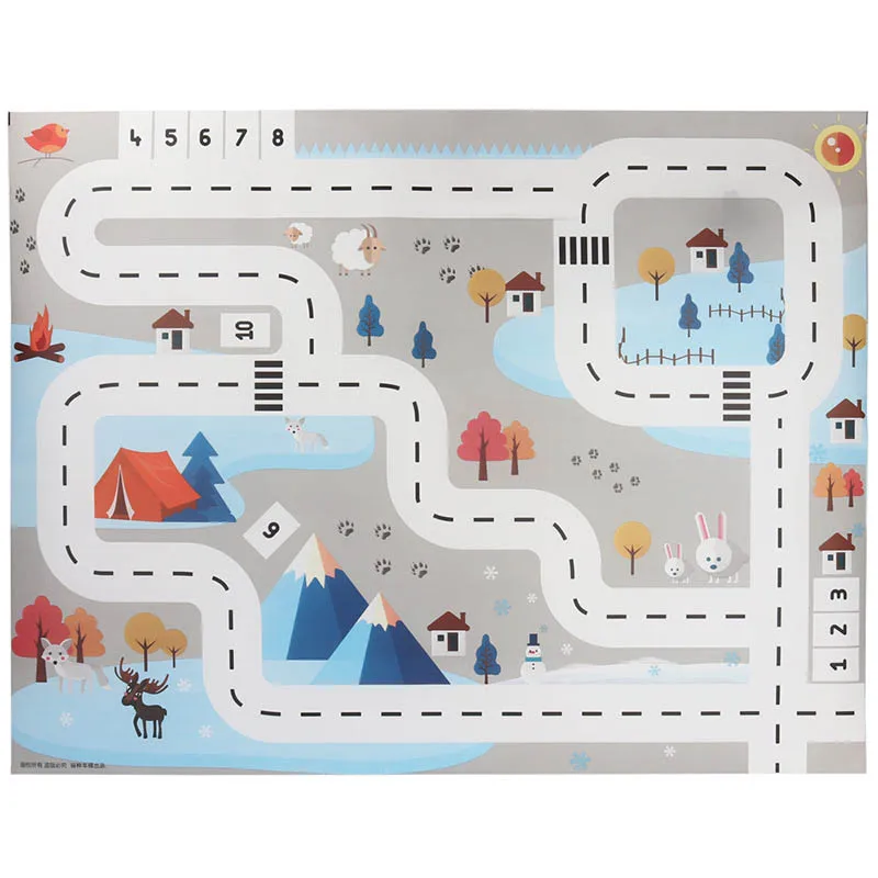 

130cm Car Park Play Game Mat Rural Traffic Highway Playmat Waterproof Kids Rug Developing Baby Crawling Mat Christmas Gift Y011