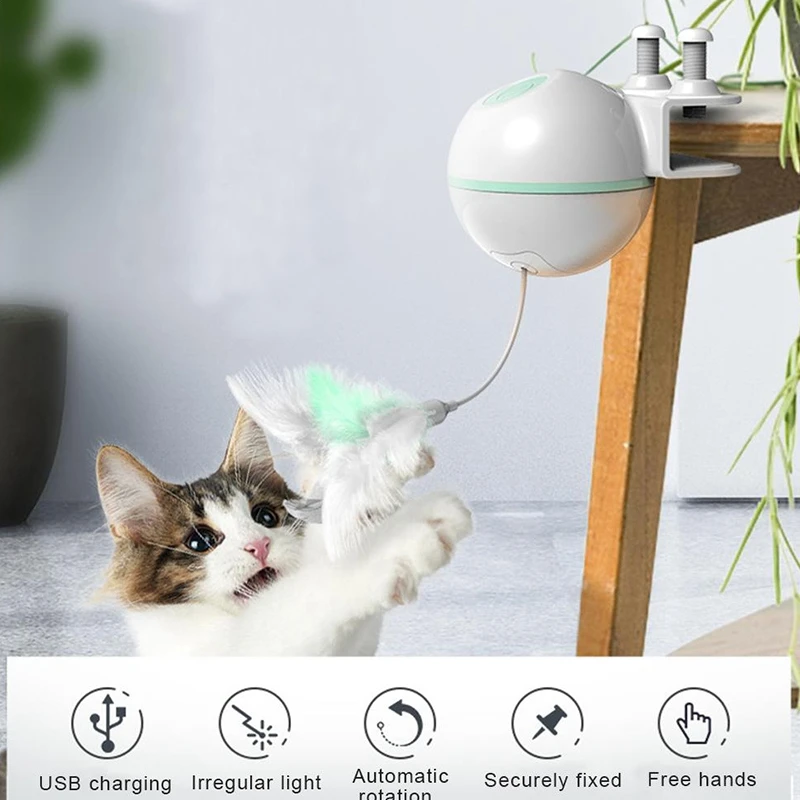 Электронный движения игрушка для кошки в виде шара USB электрическая машинка для стрижки животных сошек, игрушки, светодиодные лампы игрушка для кошек может изменить перья может быть клип игрушки для домашних животных Прямая поставка от производителя мяч