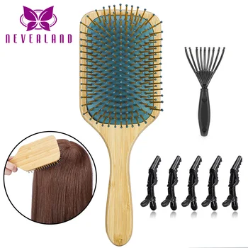 

NEVERLAND Bamboo Paddle Massage Hiar Brushes Hair Care Natural Comb Healthy Improve Hair Growth bamboo Hairbrush Wood Comb
