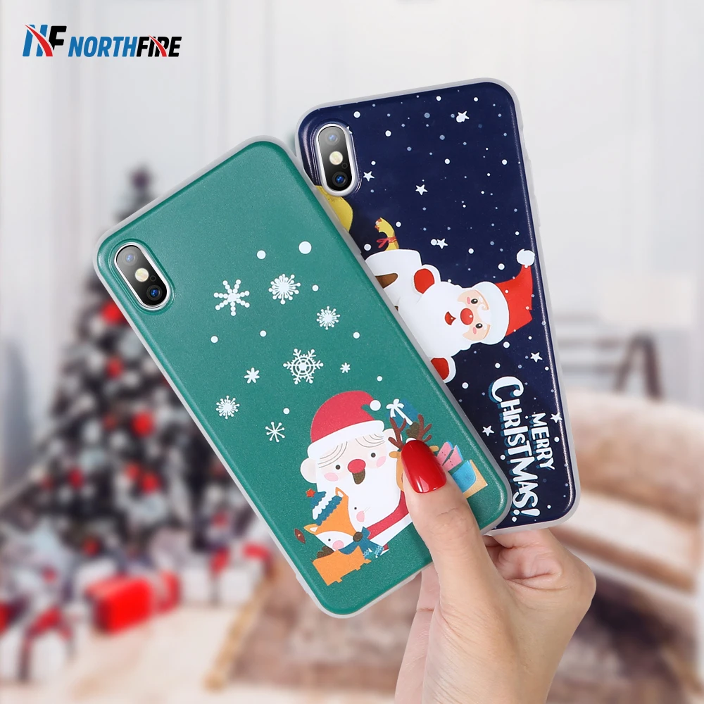 

Christmas New Year Gifts Matte Phone Case For Samsung S8/S9/S10 Plus S10 E Note 10/9/8 Plus Santa Claus Elk Snow TPU Silicone