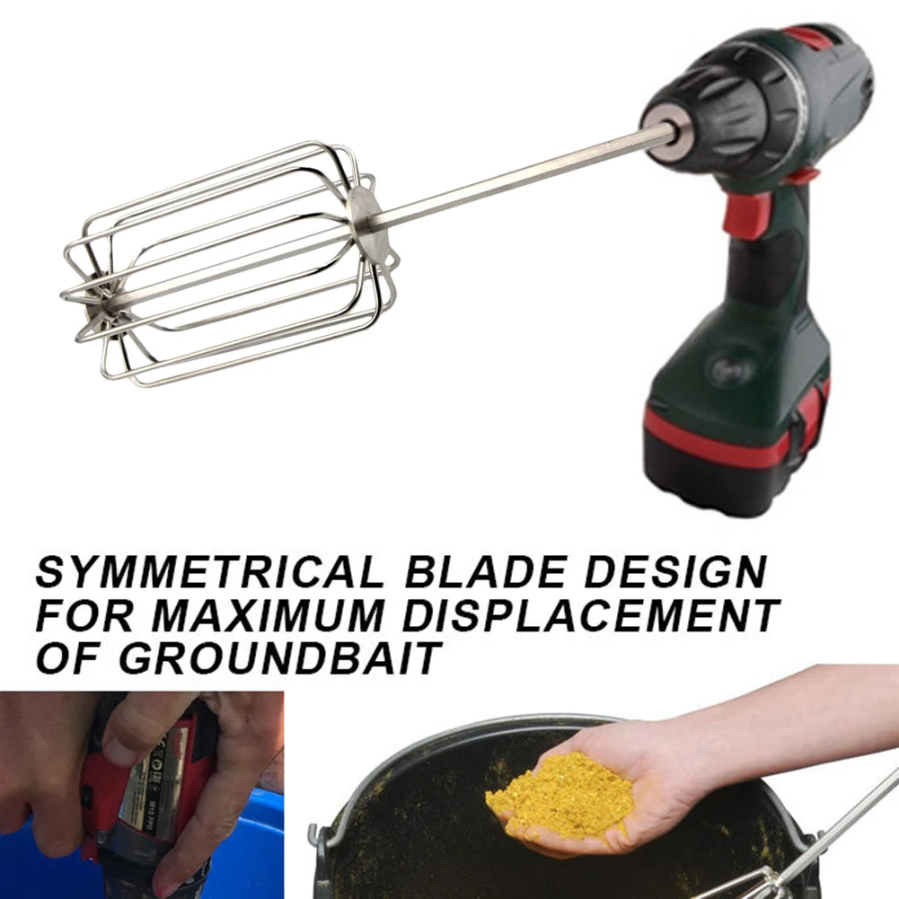 Stainless Steel Groundbait Mixer Fishing Bait Carp Whisk 11 Blades