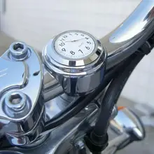 Универсальные 7/" водонепроницаемые хромированные мотоциклетные кварцевые часы с креплением на руль, алюминиевые светящиеся часы, автомобильные аксессуары