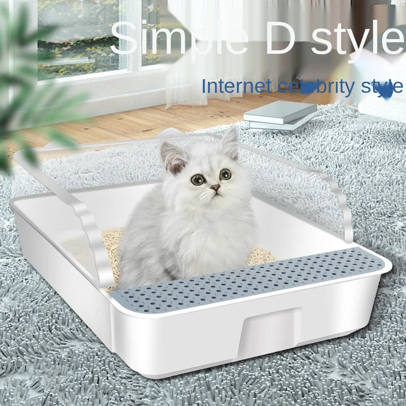 thumbnail image 2 of Amicura M Size Open Cat Litter Box - Spacious Blue Litter Pan With Scoop & High Sides, Durable PP Plastic 2 of 13