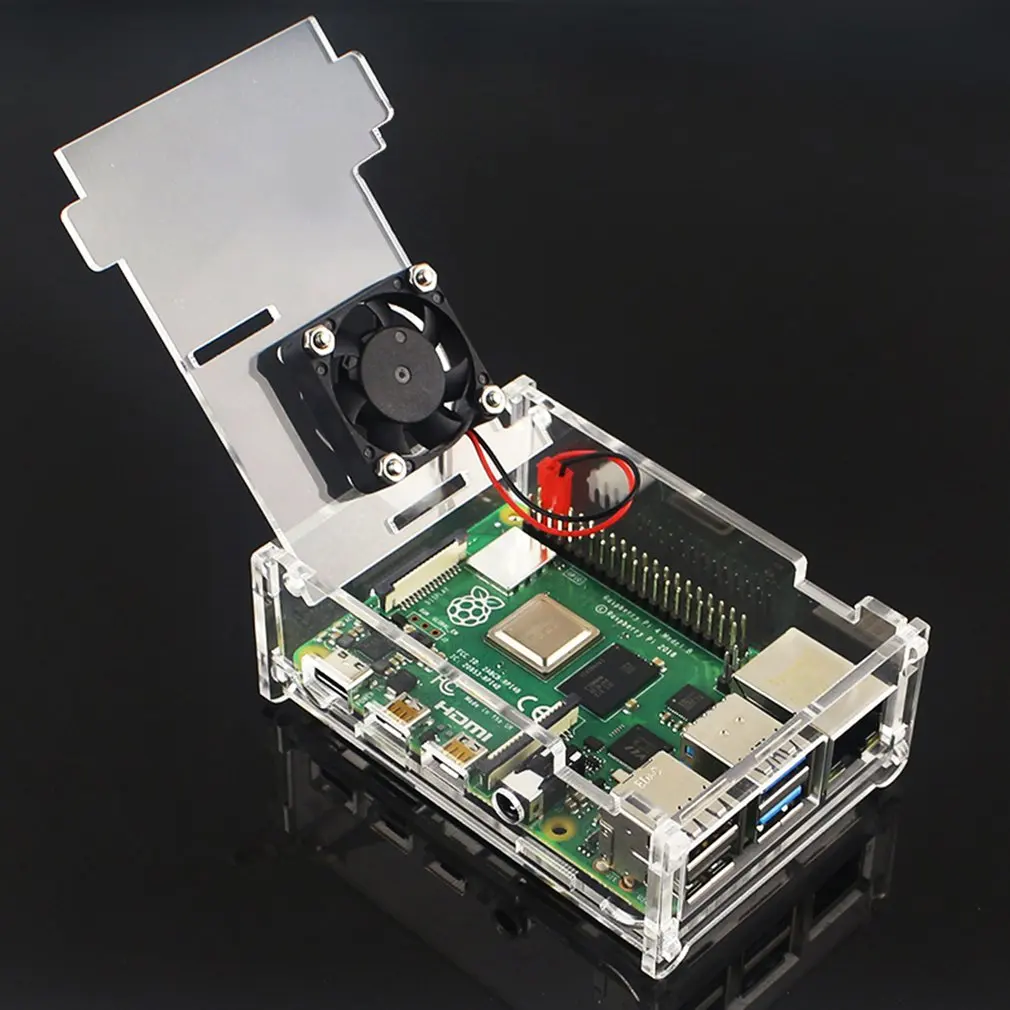 Для Raspberry Pi 4 Модель B материал корпуса ABS с вентилятором классический цветной чехол для Raspberry Pi акриловый чехол