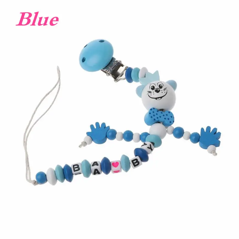 Blue Детская Соска с зажимом и цепочкой для маленьких мальчиков и девочек, буквы-игрушки, прорезыватель, соска с цепочкой, держатель для соски для кормления ребенка - Цвет: Blue