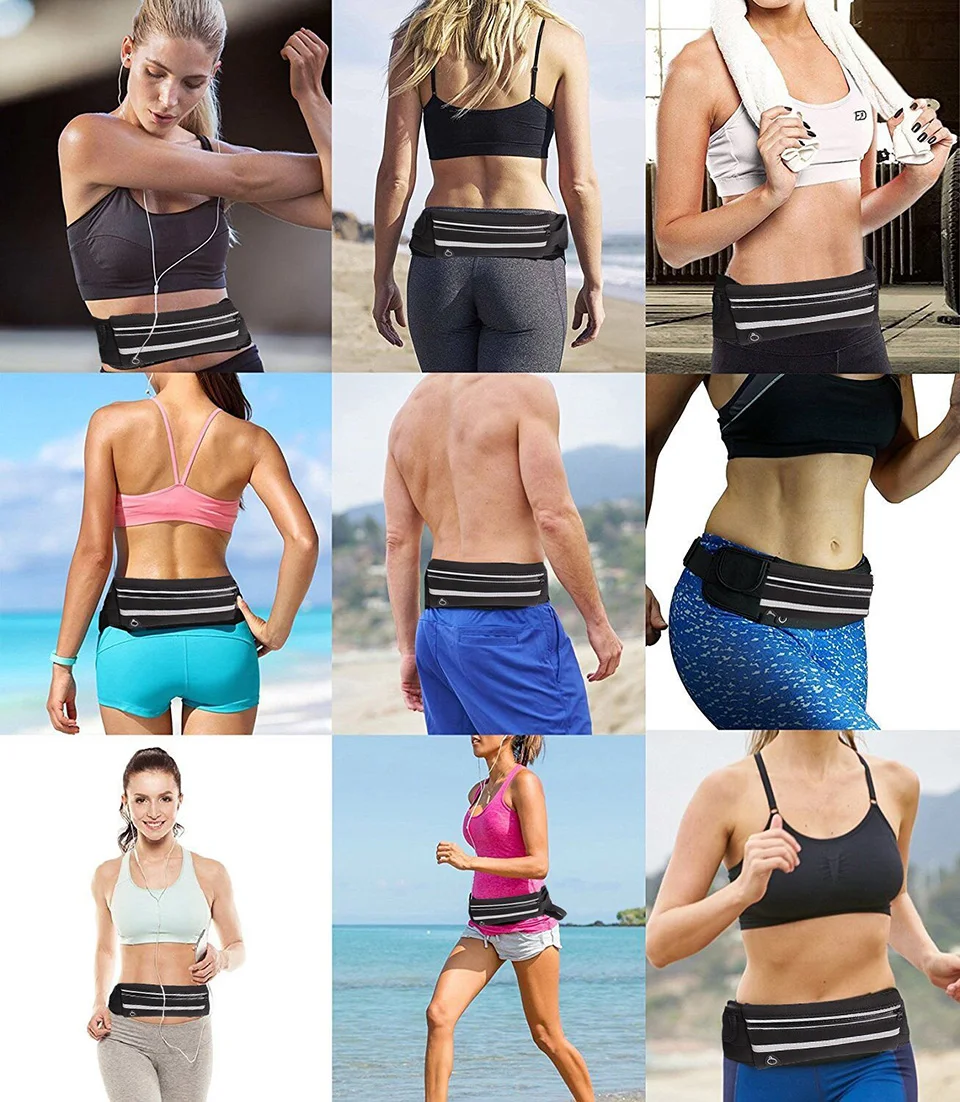 New Outdoor Running Waist Bag Waterproof Mobile Phone Holder Jogging Belt Belly Bag Women Gym Fitness Bag Lady Sport Accessories