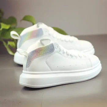 

Women's simple white sports shoes trend flat bottom shoes fashion hot sale large size 35-44 flat bottom wedge heel women's shoes
